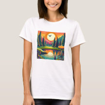 Pôr do Sol e Árvores do Golf de Disco Retroativo