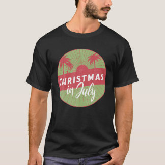 Camiseta Pôr-Do-Sol E Palmeiras De Retro Distante Natal I