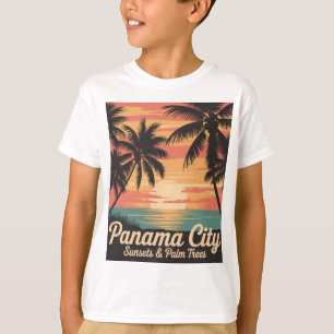 Camiseta Pôr do sol e palmeiras na Cidade do Panamá