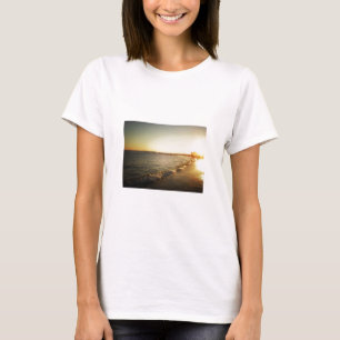 Camiseta Por do sol em Coney Island, Brooklyn da praia