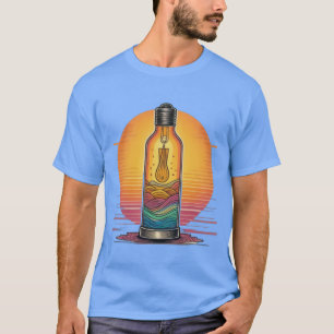 Camiseta Pôr do sol em uma lâmpada