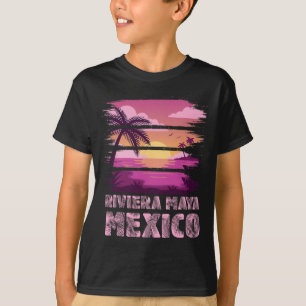 Camiseta Pôr do sol México Riviera Maya Férias de Verão Pra