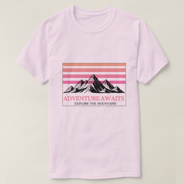 Camiseta Pôr do Sol Montanha Aventura Espera (Frente do Design)