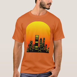 Camiseta Pôr do sol na cidade Inhe engraçado