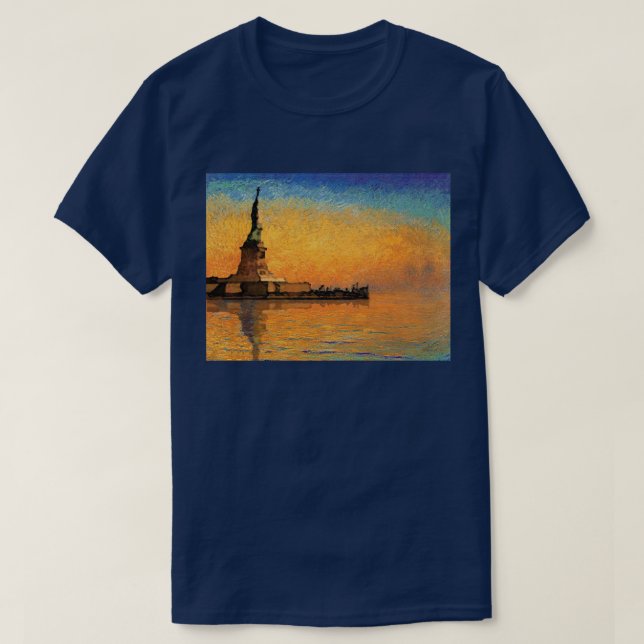 Camiseta Por do sol na ilha da liberdade (Frente do Design)