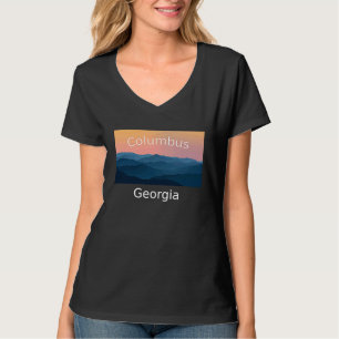 Camiseta Pôr do sol na montanha da cidade natal Columbus Ge