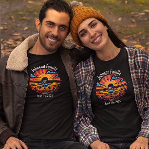 Camiseta Pôr do Sol na Montanha Viagem de Carro da Família