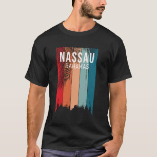 Camiseta Pôr do sol na praia de Nassau Bahamas retrô vintag