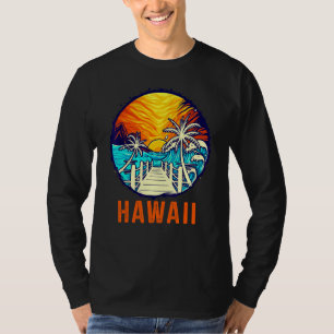 Camiseta Pôr do Sol na Praia do Havaí Amigos de Férias Fam