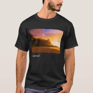 Camiseta Pôr do sol na praia dourada, Havaí