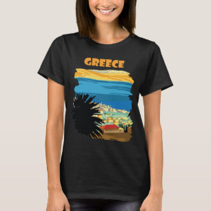 Camiseta Pôr do Sol nas Ilhas Gregas Viagem Cênica