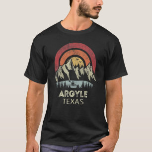 Camiseta Pôr do sol nas montanhas do Texas Argyle ao amanhe