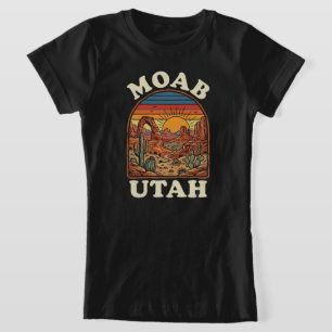 Camiseta Pôr do sol no deserto de Moab Utah Viagem Retro