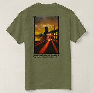 Camiseta Pôr do sol no píer de Huntington Beach 