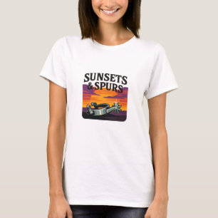 Camiseta Pôr do Sol Ousado Estampa de Esporas Ocidentais Ro