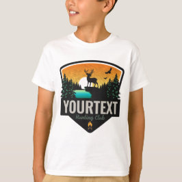 Camiseta Pôr do sol personalizado na selva de caça ao alce 