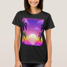 camiseta pôr do sol preguiçoso para mulher