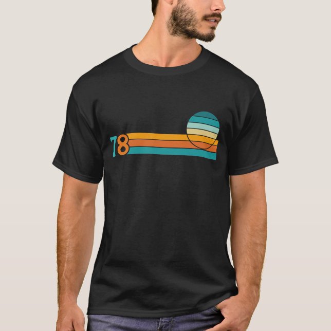 Camiseta Pôr do sol retrô 78 (Frente)