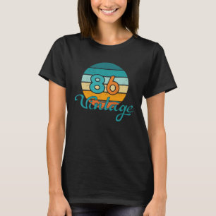 Camiseta Pôr do Sol Retro 86 Vintage Destruído