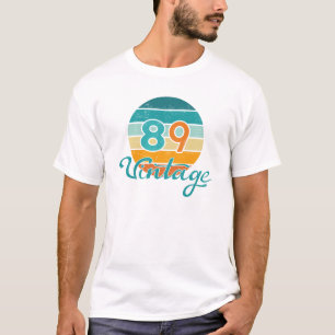 Camiseta Pôr do sol retrô 89 vintage desgastado