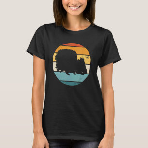 Camiseta Pôr do sol retrô animal porco-espinho