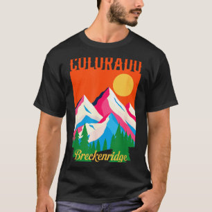 Camiseta Pôr do sol retrô da montanha Breckenridge colorado