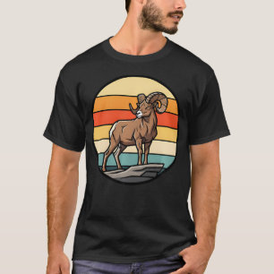 Camiseta Pôr do sol retrô da montanha de carneiro Bighorn