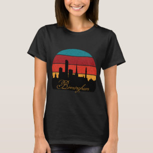 Camiseta Pôr do Sol Retrô da Paisagem de Birmingham Viagem