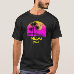 Camiseta Pôr do sol retrô de Miami Califórnia