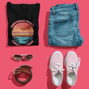 Camiseta Pôr do sol retrô, mulheres piloto, citação inspira