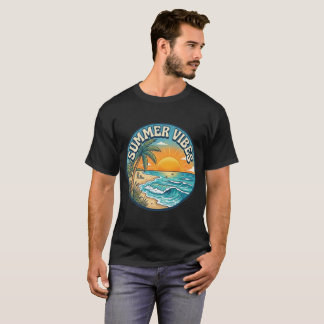 Camiseta Pôr do Sol Retro Vibes de Verão