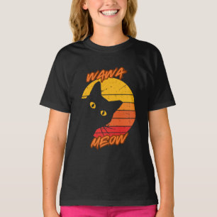 Camiseta Pôr do sol retrô Wawa Meow