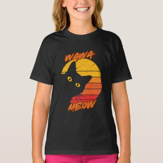 Camiseta Pôr do sol retrô Wawa Meow