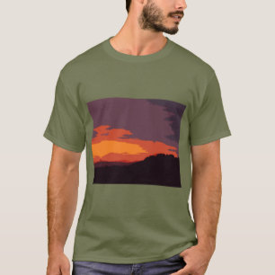 Camiseta pôr do sol simplificado
