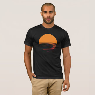 Camiseta Por do sol sobre o design da água