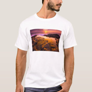 Camiseta Pôr do sol sobre poças de maré, Havaí