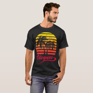 Camiseta Por do sol tropical de Vieques 80s