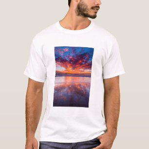 Camiseta Pôr do sol vermelho sobre o mar, Califórnia