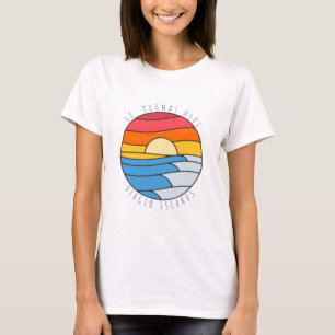 Camiseta Pôr do sol vintage na praia de St. Thomas USVI