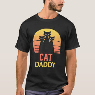 Camiseta Pôr do Sol Vintage Retro Gato Ca Cat Daddy Oitenta