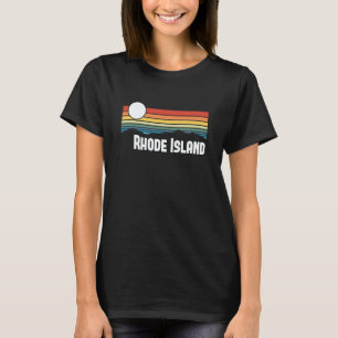 Camiseta Pôr do Sol Vintage Rhode Island Anos 80 Verão Retr