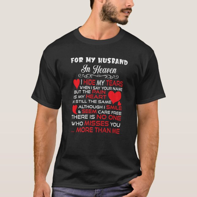 Camiseta Por Esposas Amando E Perderam Seu Marido No Céu (Frente)