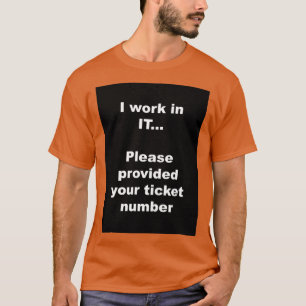 Camiseta Por favor, forneça seu número de ingresso.