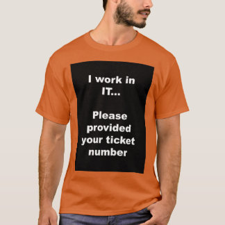Camiseta Por favor, forneça seu número de ingresso.