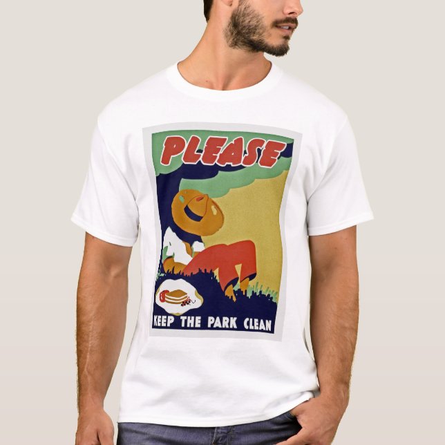Camiseta Por Favor, Mantenha O Parque Limpo (Frente)