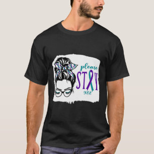 Camiseta Por Favor, Mantenha-Se Consciente Do Suicídio 988 