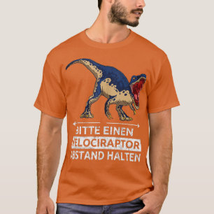 Camiseta Por favor, mantenha uma distância do Velociraptor