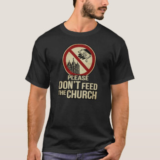 Camiseta Por favor não alimente a igreja - Mormon, preto