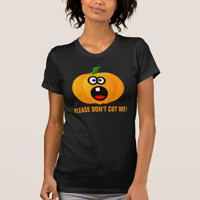 Camiseta Por favor não cinzele a abóbora Scared do Dia das (Frente)