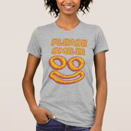 Camiseta "Por favor, sorria!" Design bonito. Comprar Agora